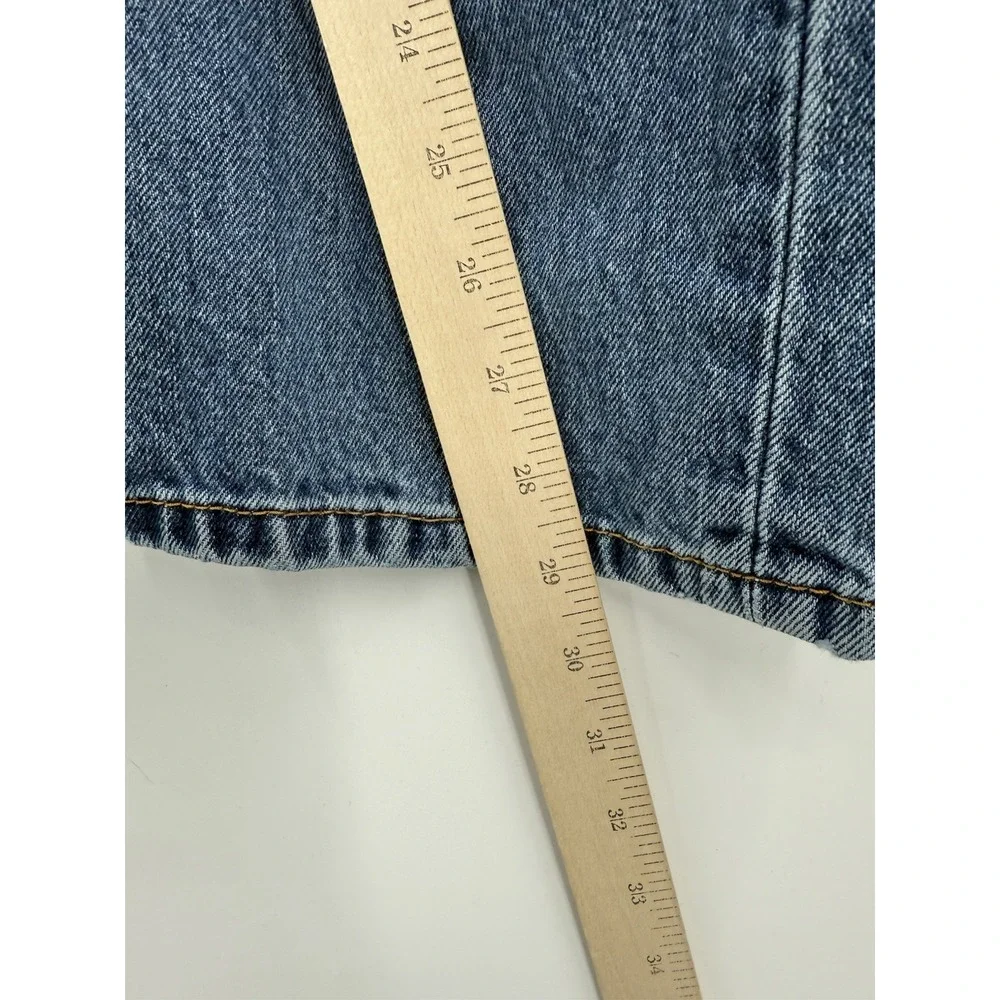 Levis 505 Jeans Mens 38x29 Blue Straight‎ Leg Medium Wash Distressed Denim Pants